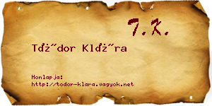Tódor Klára névjegykártya