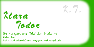 klara todor business card